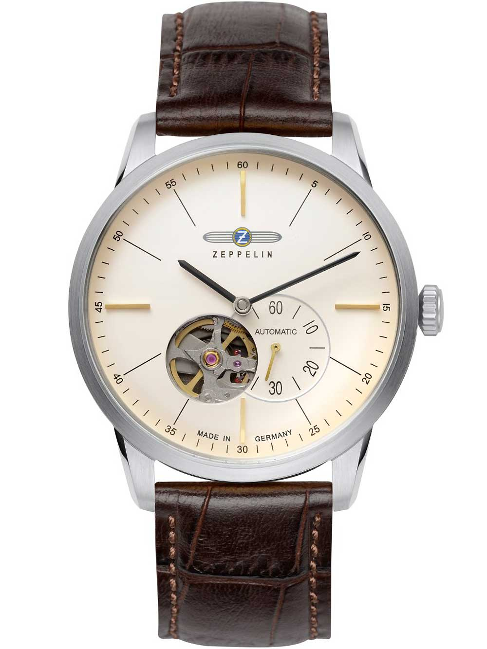 Zeppelin 73645 Flatline Autom. Open Heart - 40 mm
