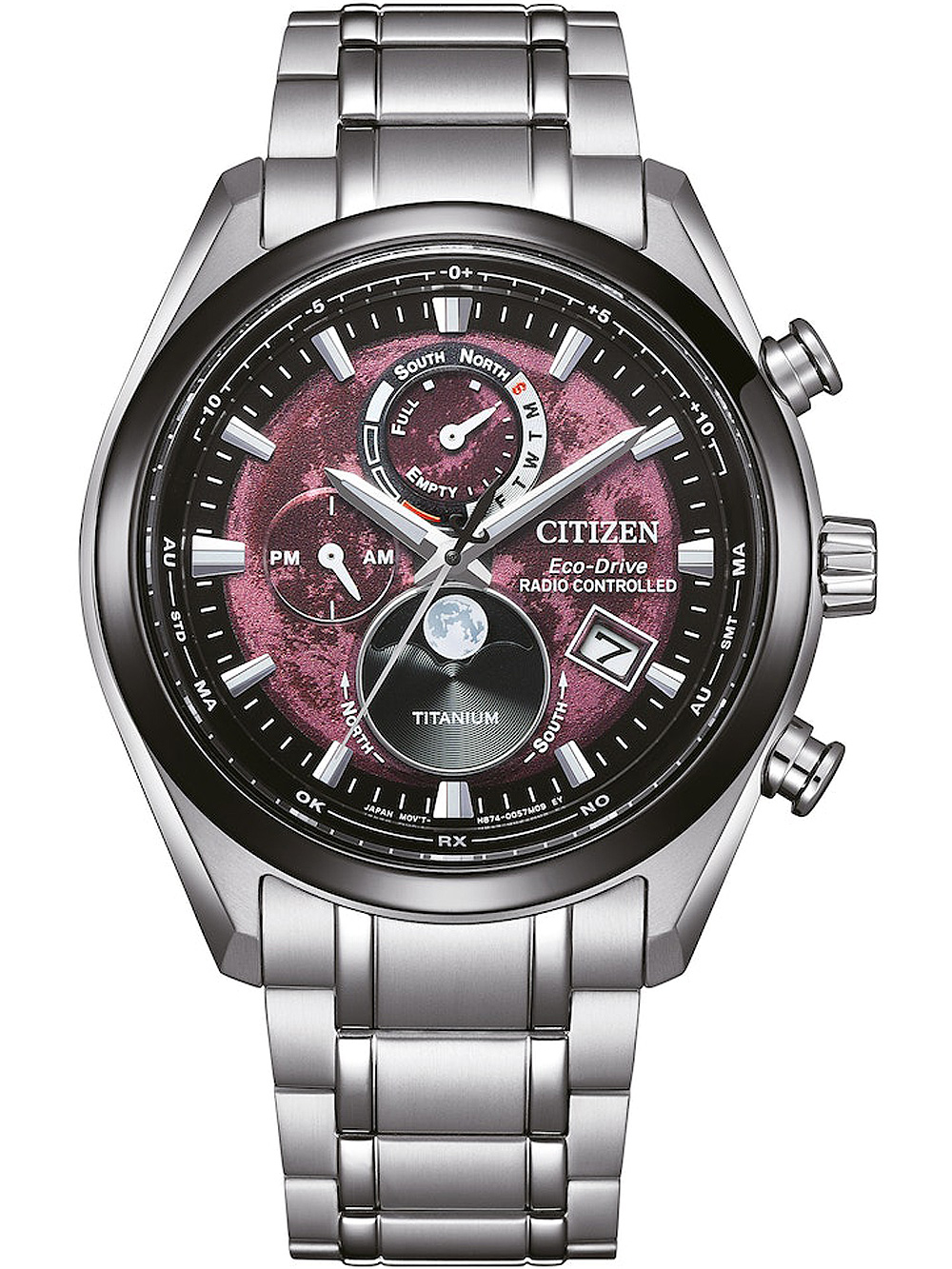 Citizen BY1018-80X Eco-Drive moon phase Titanium Radio Controlled 43mm