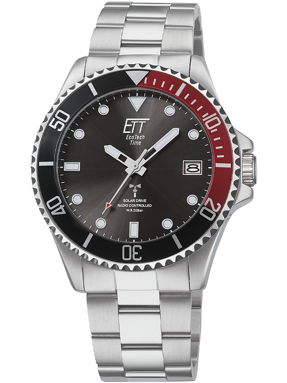 ETT Eco Tech Time EGS-11604-25M Professional Solar Radio Controlled 44mm