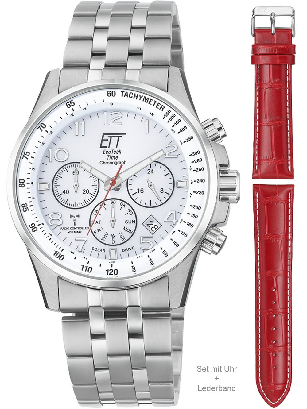ETT Eco Tech Time EGS-11612-42MS Professional Solar Radio Controlled Chrono 43mm