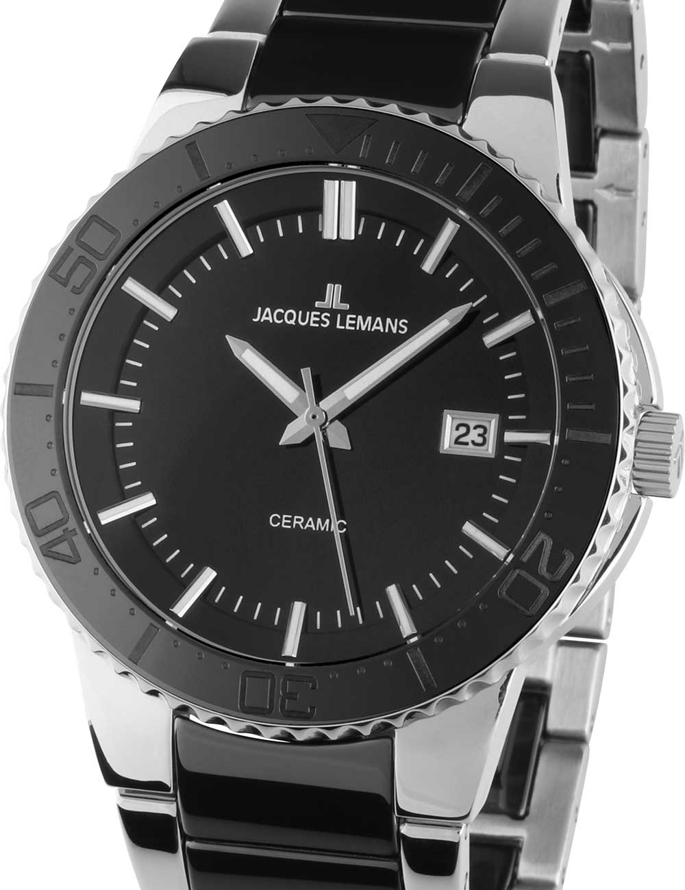 Jacques Lemans 1-2164A Colmar Ceramic Mens 43mm 10ATM