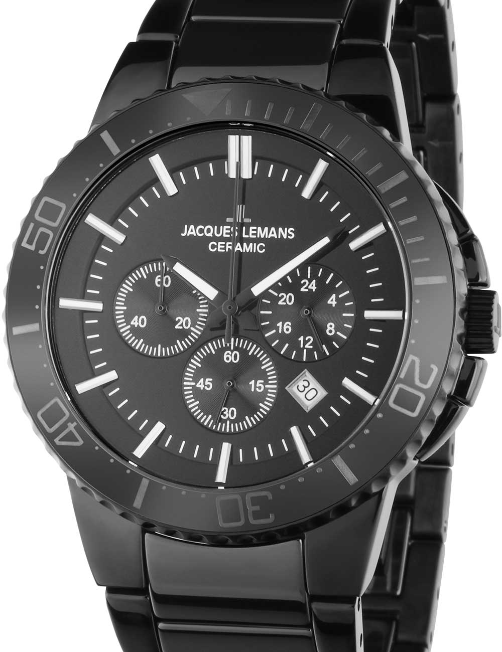 Jacques Lemans 1-2166B Colmar Ceramic Chrono 43mm 10ATM