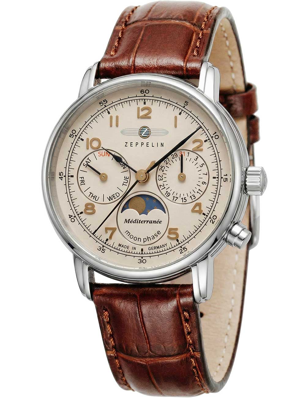 Zeppelin 96375 Méditerranée moon phase 36mm 5ATM