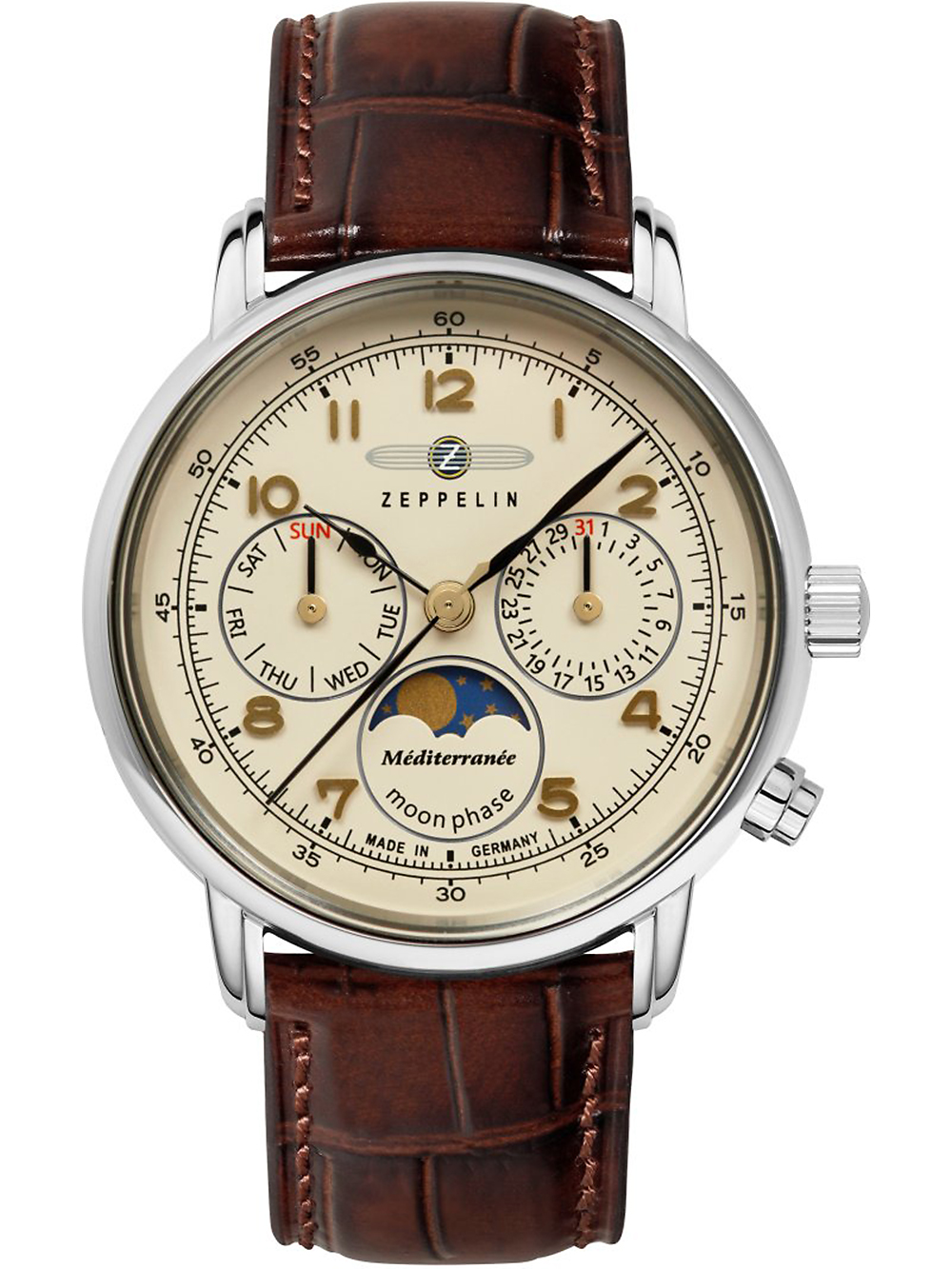 Zeppelin 96375 Méditerranée moon phase 36mm 5ATM