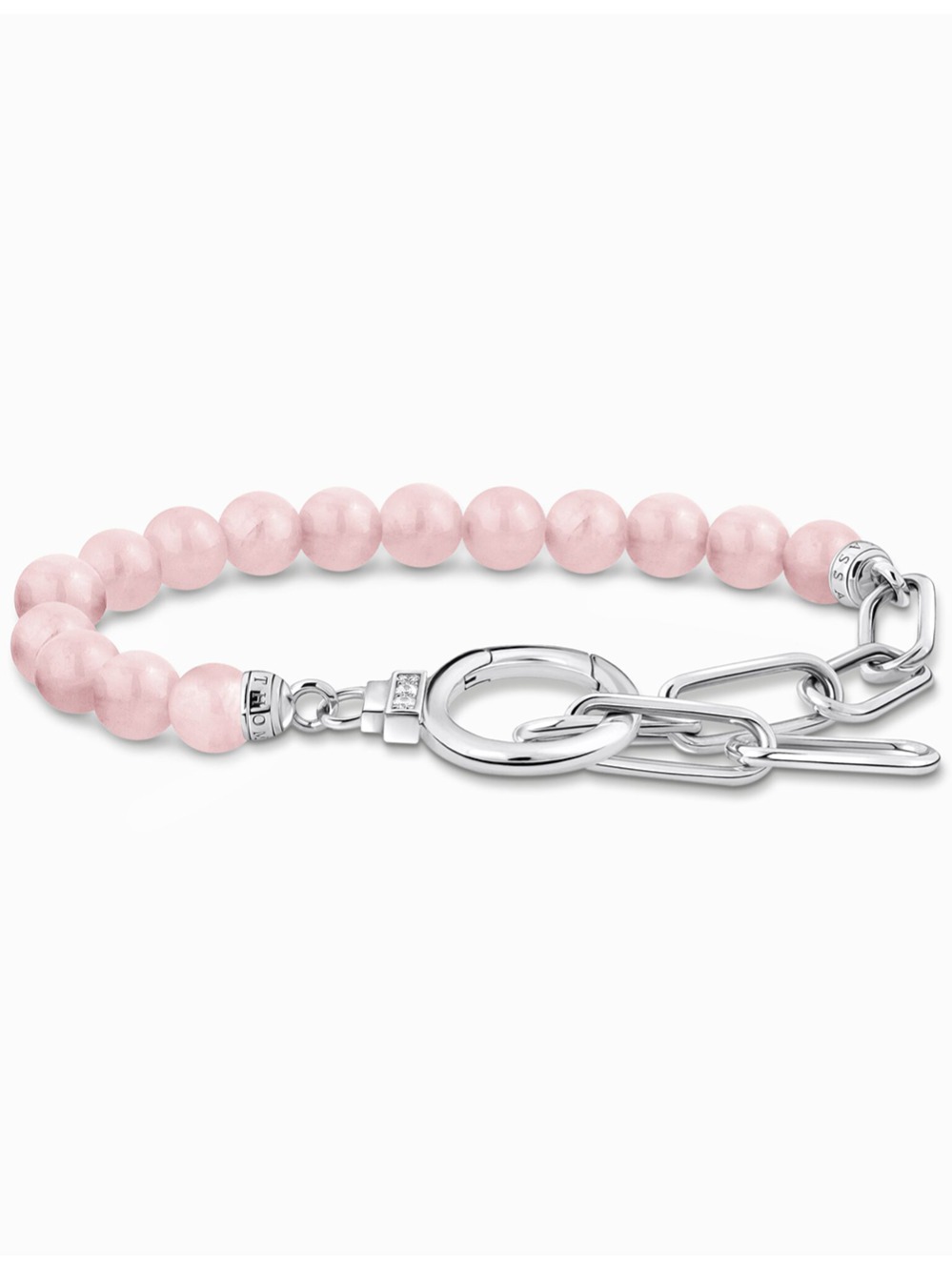 Thomas Sabo A2134-035-9-L19V Silver náramek s růžovými korálky