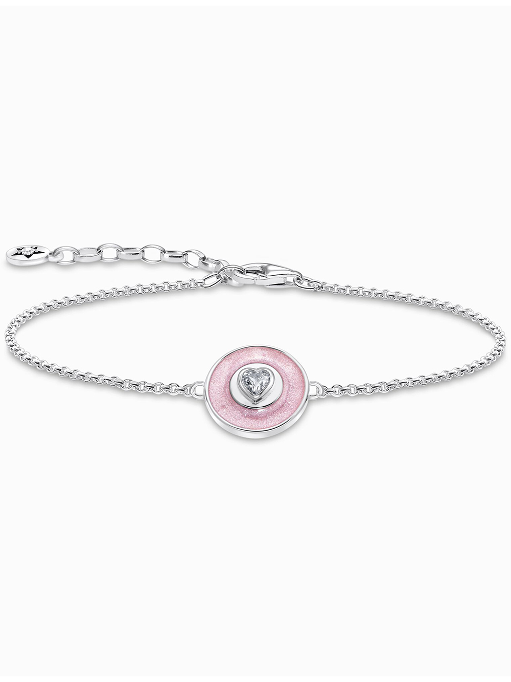 Thomas Sabo A2143-691-9-L19V Silver náramek s růžovým přívěskem