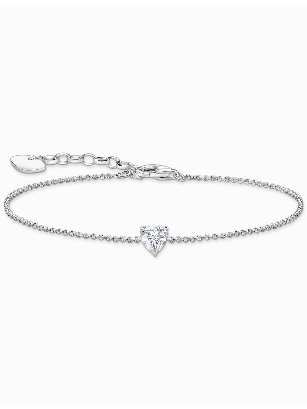 Thomas Sabo A2157-051-14-L19V Silver náramek s bílým zirkonem heart