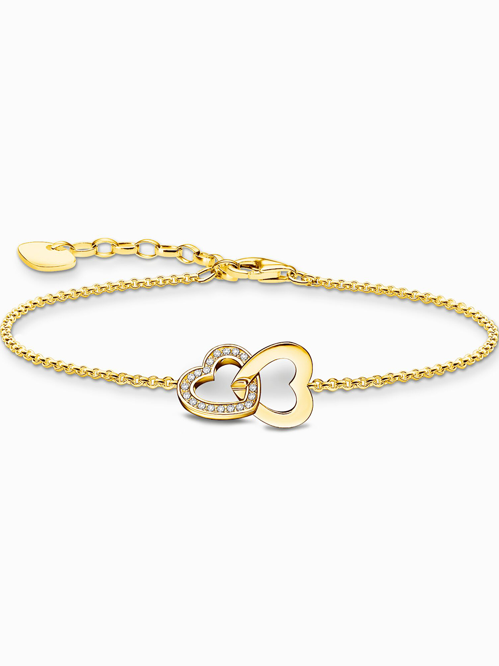 Thomas Sabo A2163-414-14-L19V Gold-plated náramek se srdci
