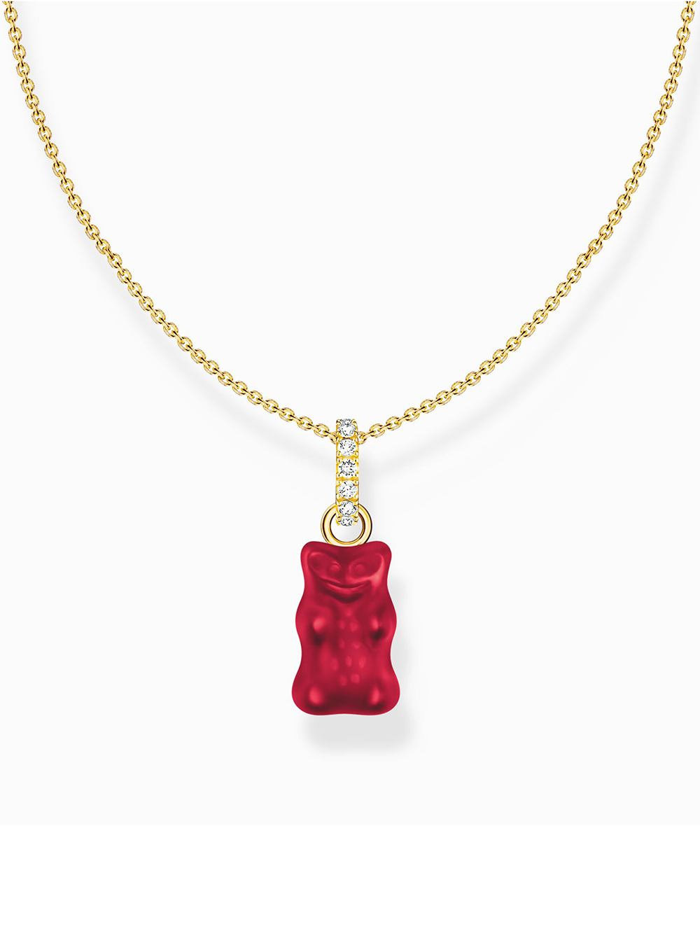 Thomas Sabo KE2209-414-10-L45 Gold-plated chain with red Goldbears pendant
