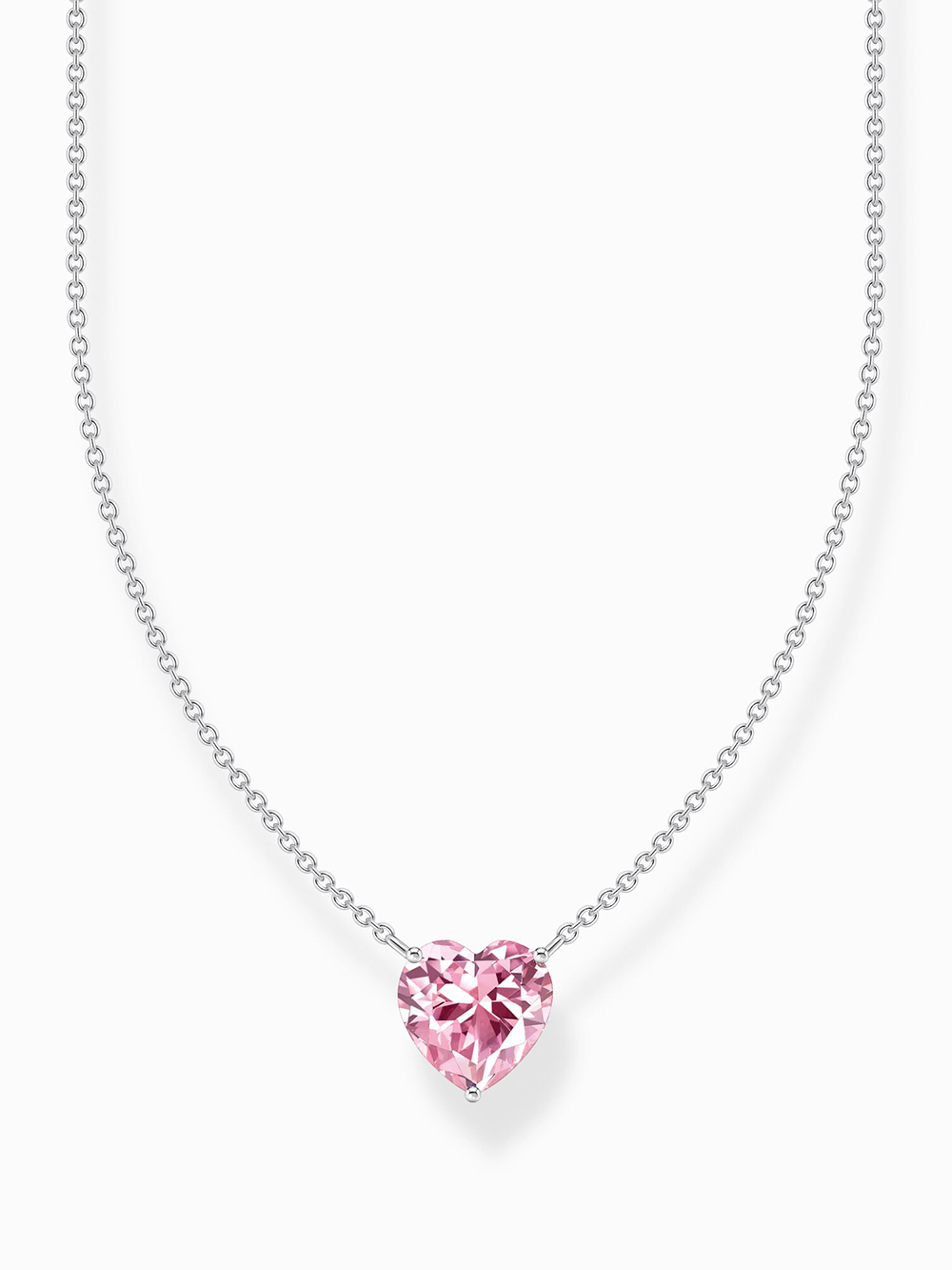 Thomas Sabo KE2211-051-9-L45V Silver necklace with pink heart pendant