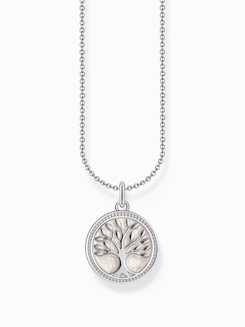 Thomas Sabo KE2220-007-21-L45V Silver necklace with Tree of Love pendant u. weißer Emaille