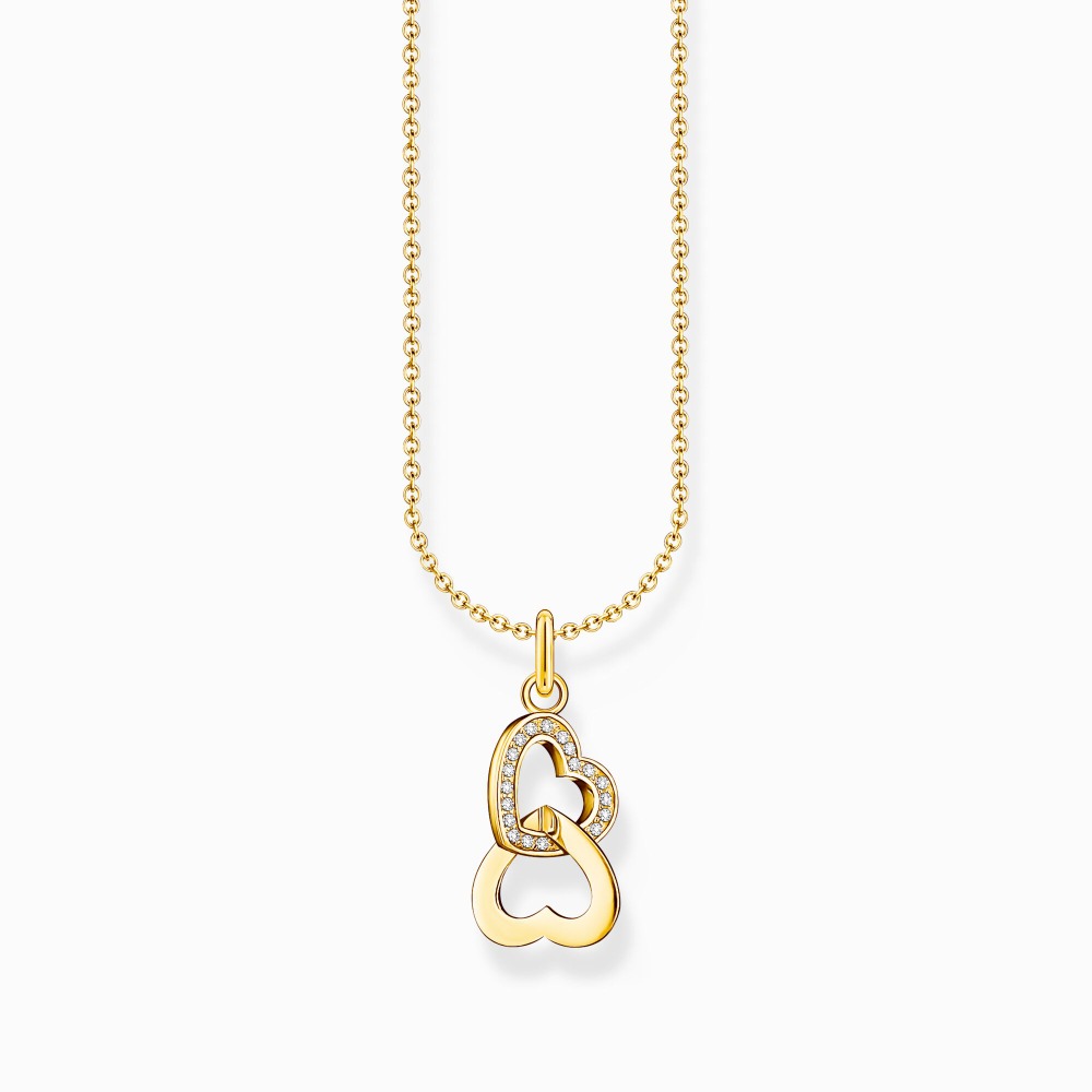 Thomas Sabo KE2267-414-14-L45V Gold-plated chain with intertwined hearts