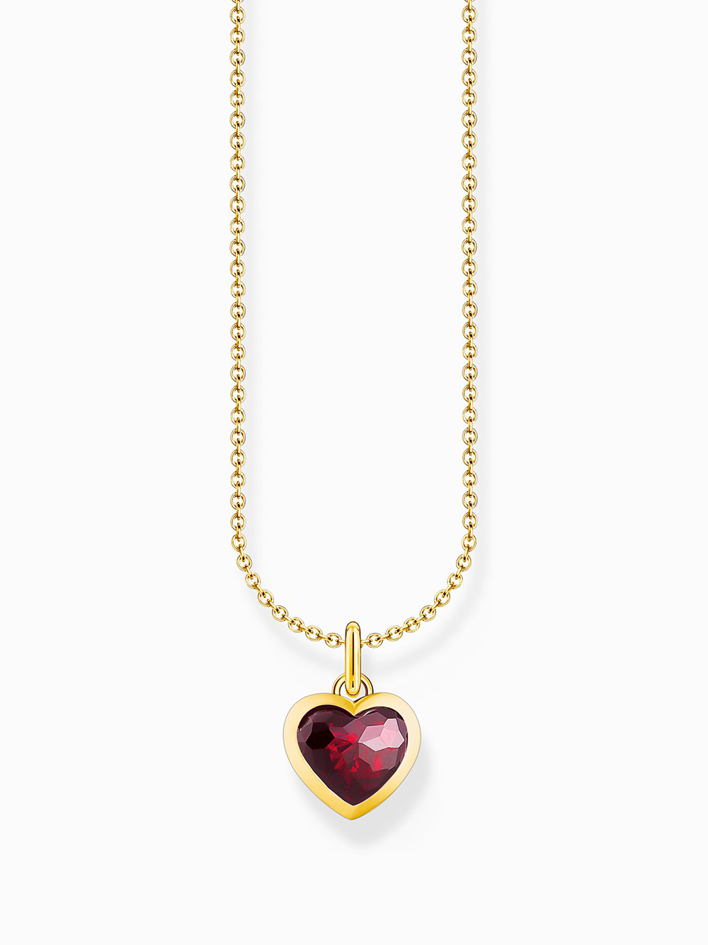 Thomas Sabo KE2268-414-10-L45V Gold-plated chain with dark red heart pendant