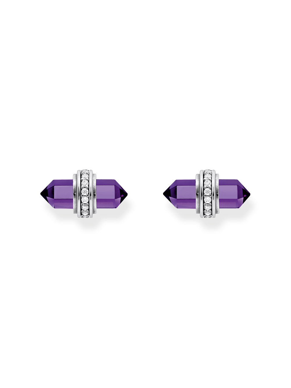 Thomas Sabo H2281-643-13 Silver stud earrings with violet onyx