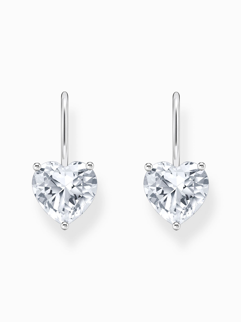 Thomas Sabo H2288-051-14 Silver dangle earrings with white cubic zirconia heart