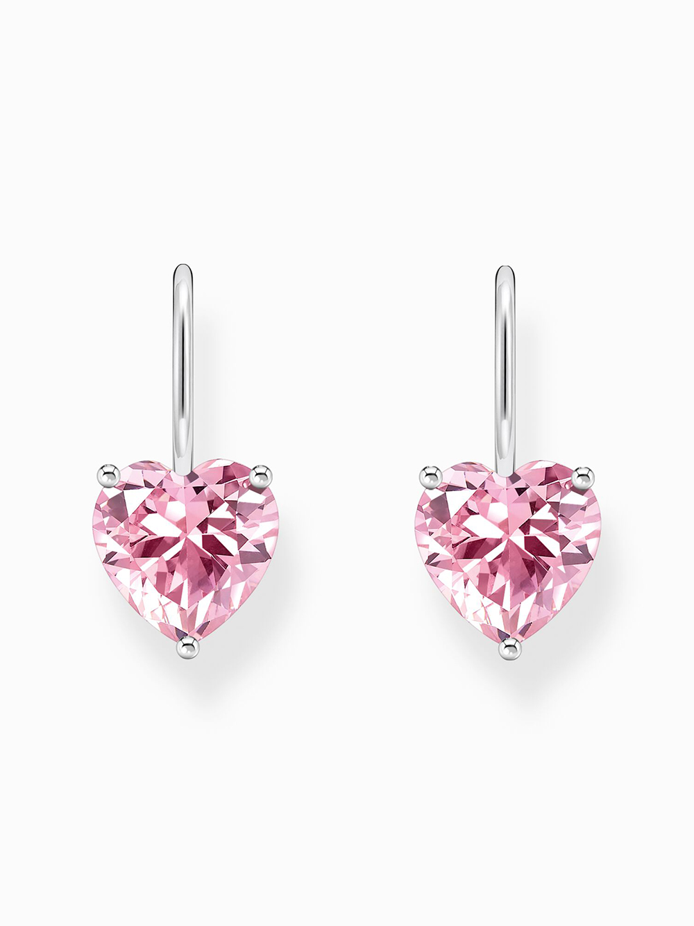 Thomas Sabo H2288-051-9 Silver dangle earring with pink zirconia heart