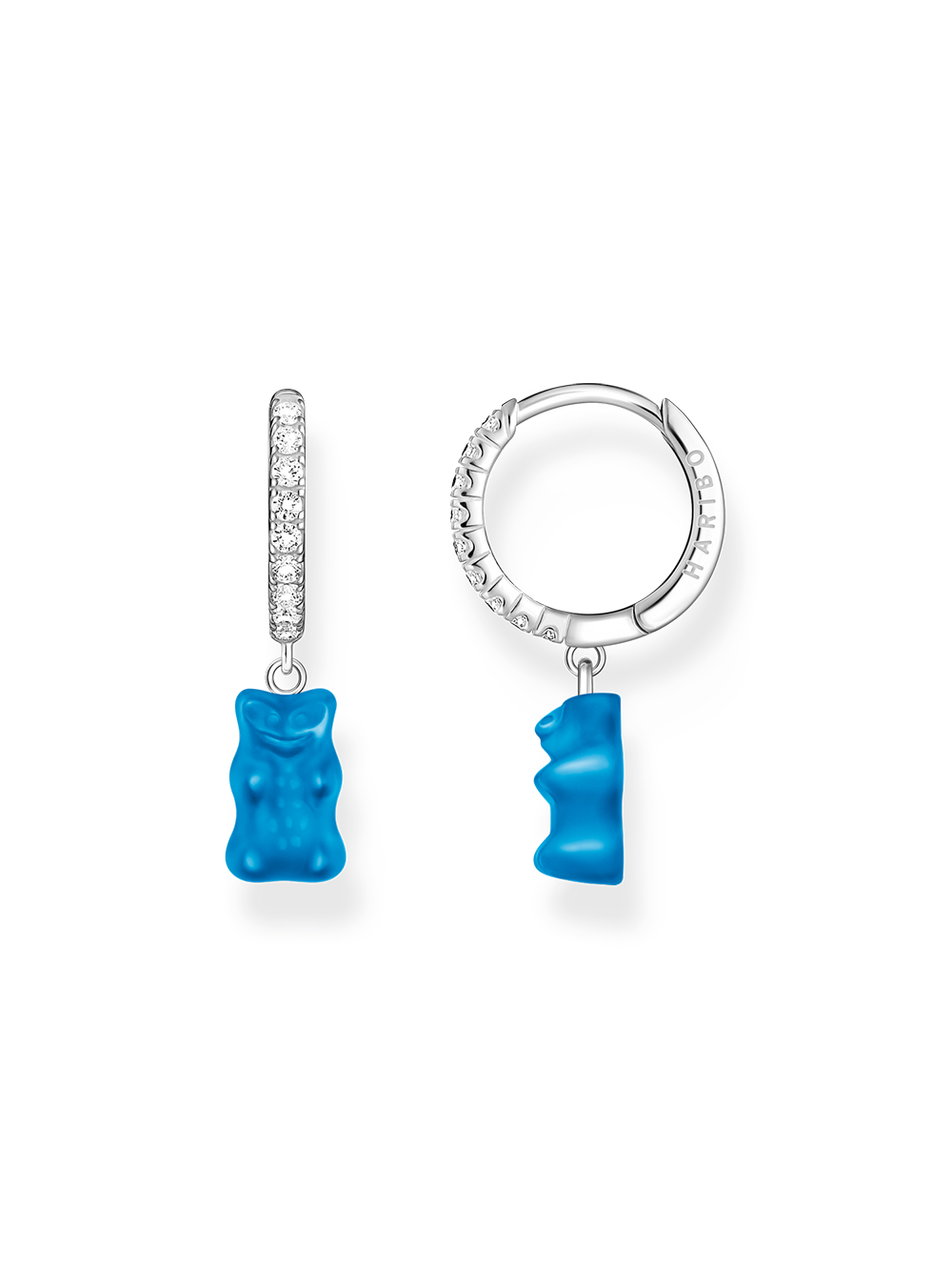 Thomas Sabo CR726-052-1 Gold-plated single hoop earrings with green Goldbears