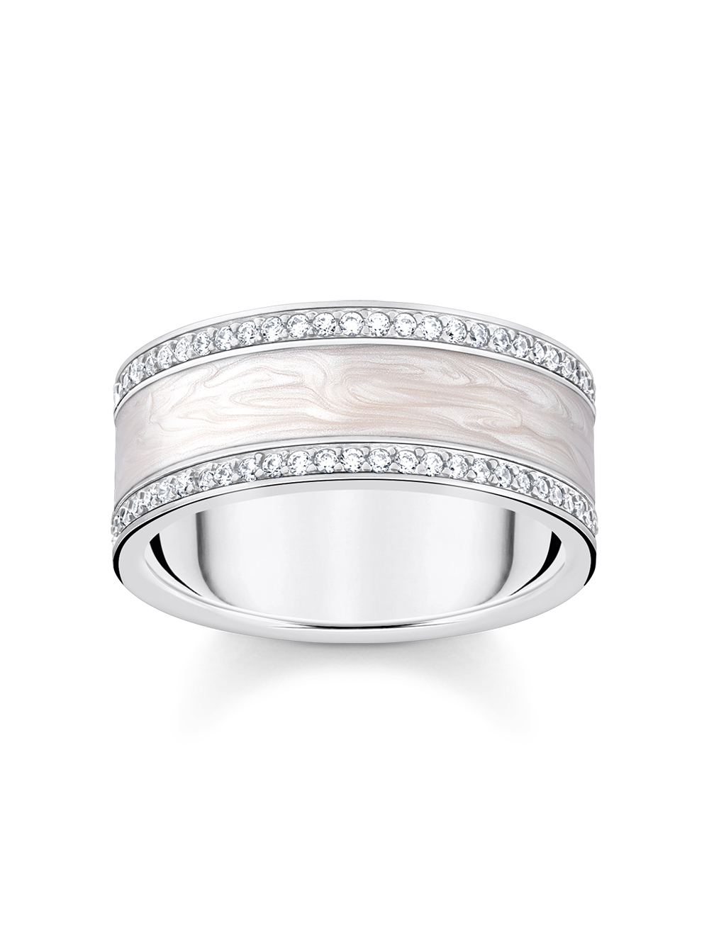 Thomas Sabo TR2446-041-14-58 Silver band prstýnek with white zirconia and enamel