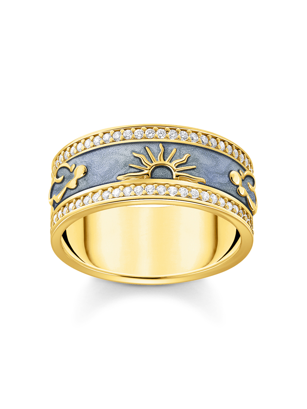 Thomas Sabo TR2450-565-1-58 Gold band prstýnek with white zirconia and enamel