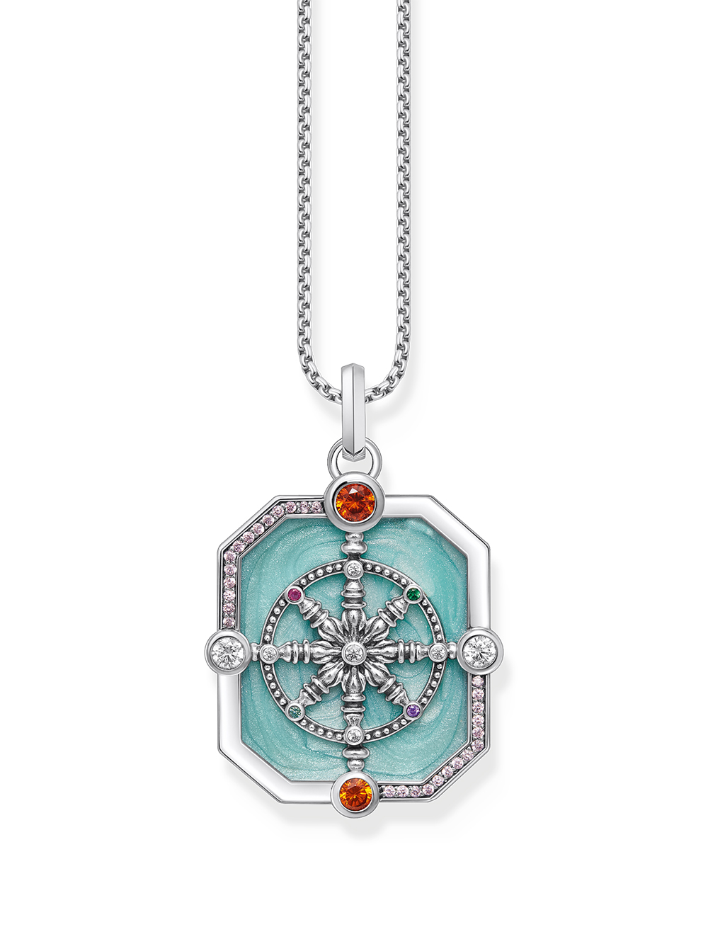 Thomas Sabo PE961-340-7 Silver pendant Wheel of Karma + cubic zirconia