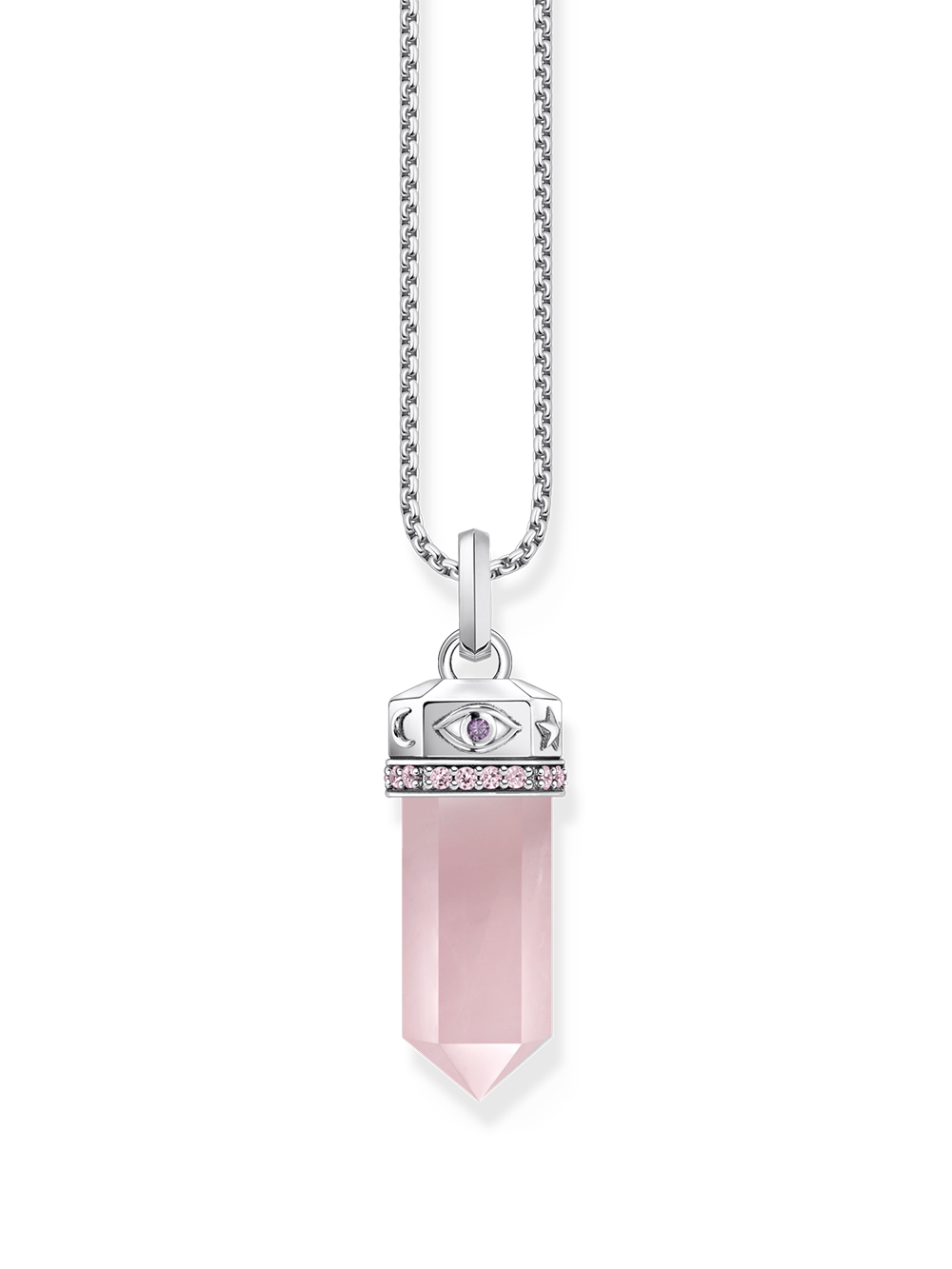 Thomas Sabo PE955-640-9 Silver pendant with rose-coloured rose quartz crystal