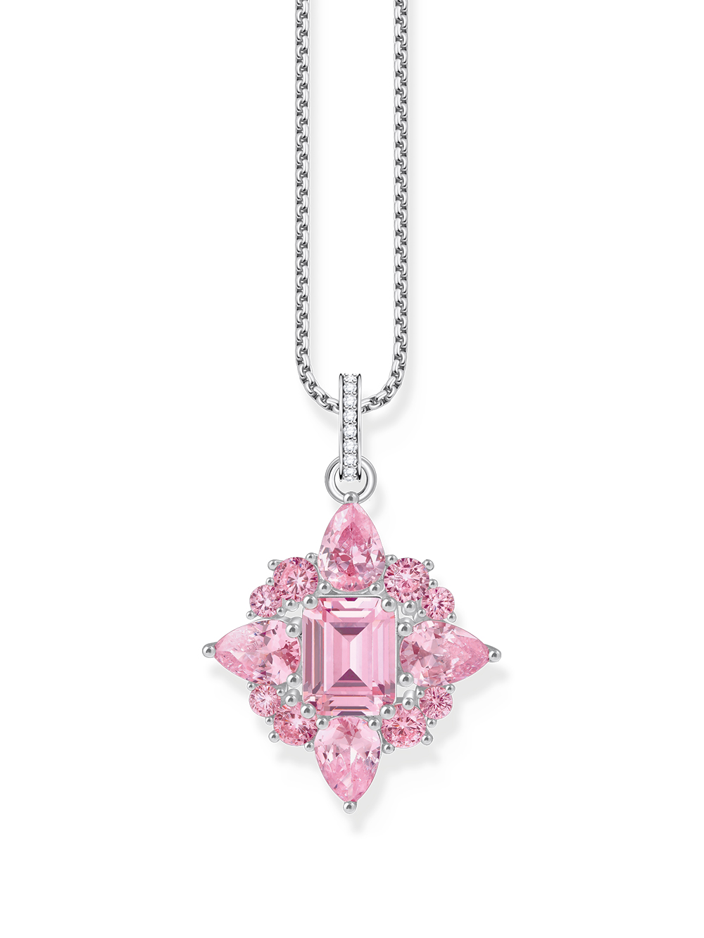 Thomas Sabo PE963-051-9 Silver pendant with pink coloured stones