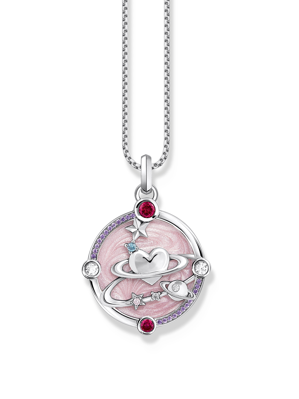Thomas Sabo PE959-340-9 Silver pendant with pink enamel