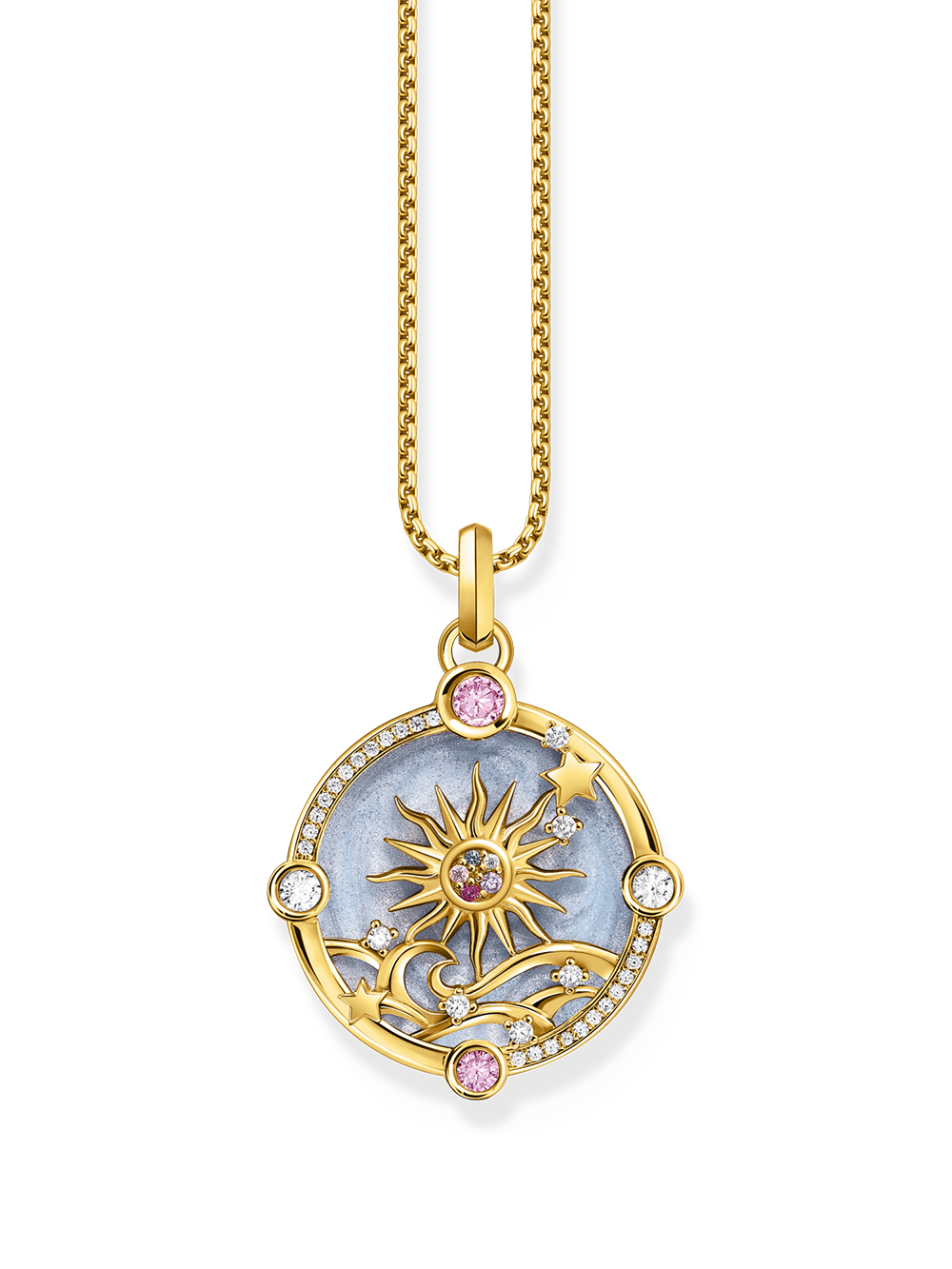 Thomas Sabo PE960-471-1 Gold-plated pendant with light blue enamel