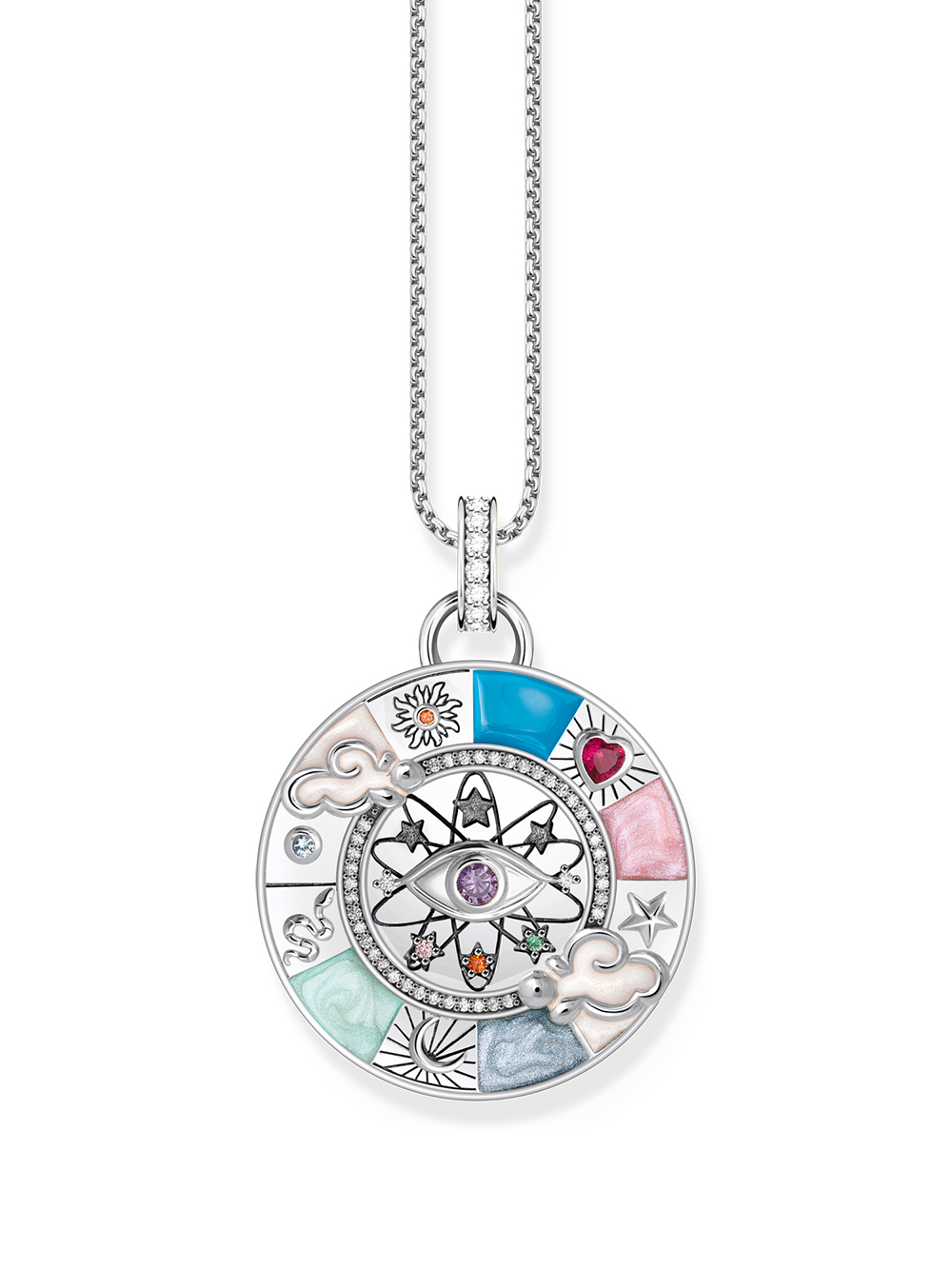 Thomas Sabo PE962-340-7 Silver chain pendant with wheel of fortune