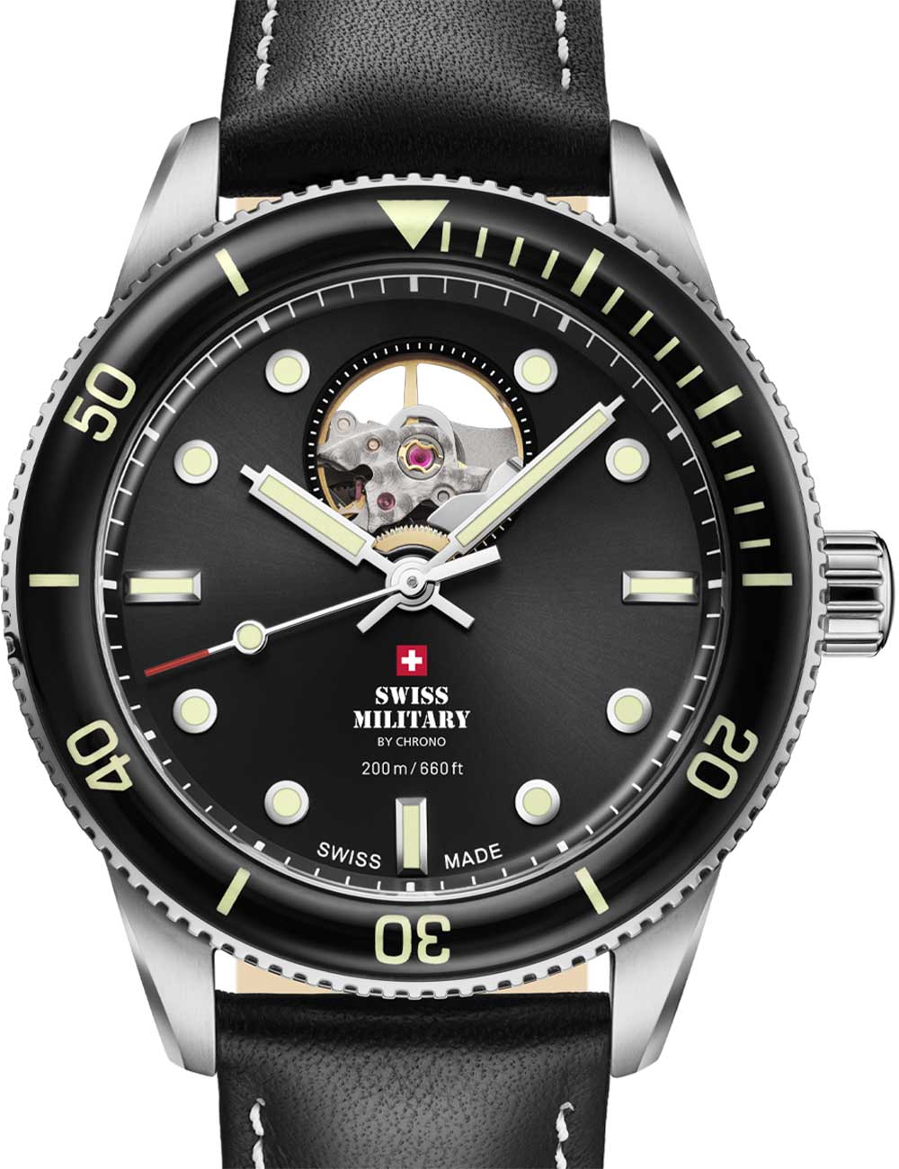 Swiss Military SMA34106.15 Automatic Open-Heart Diver 42mm 20ATM