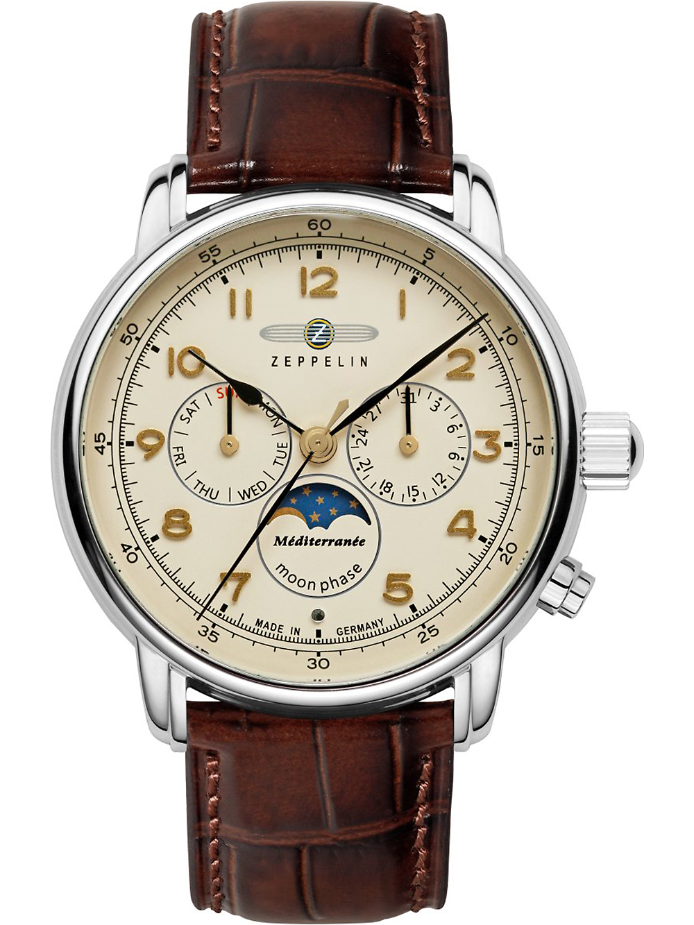 Zeppelin 96365 Méditerranée moon phase 40mm 5ATM