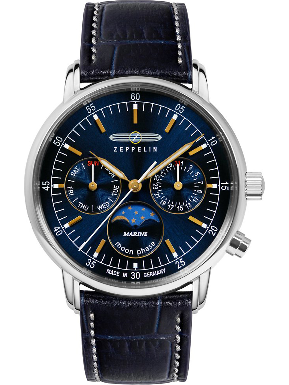 Zeppelin 86353 Méditerranée moon phase 36mm 5ATM