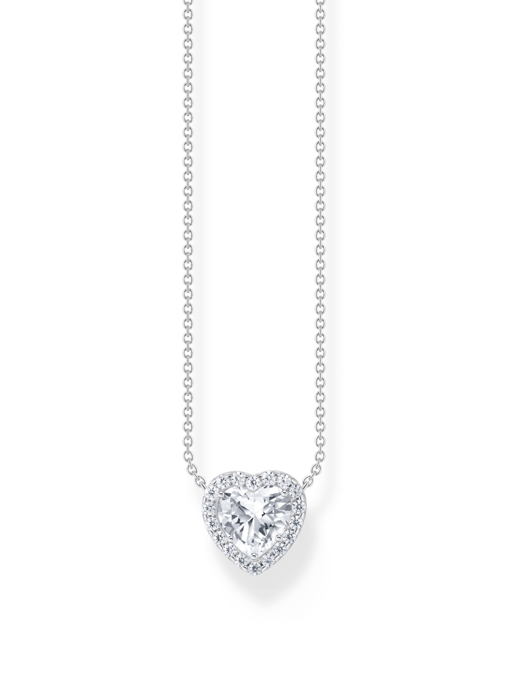 Thomas Sabo KE2280-051-14-L45V Silver Necklace with Halo-Pendant in Heart Shape 40-45 cm