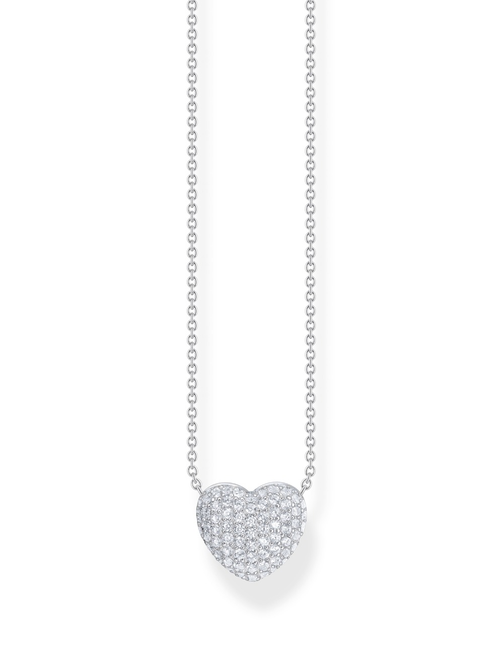 Thomas Sabo KE2277-051-14-L45V Silver Heart Necklace with Zirconia 40-45 cm