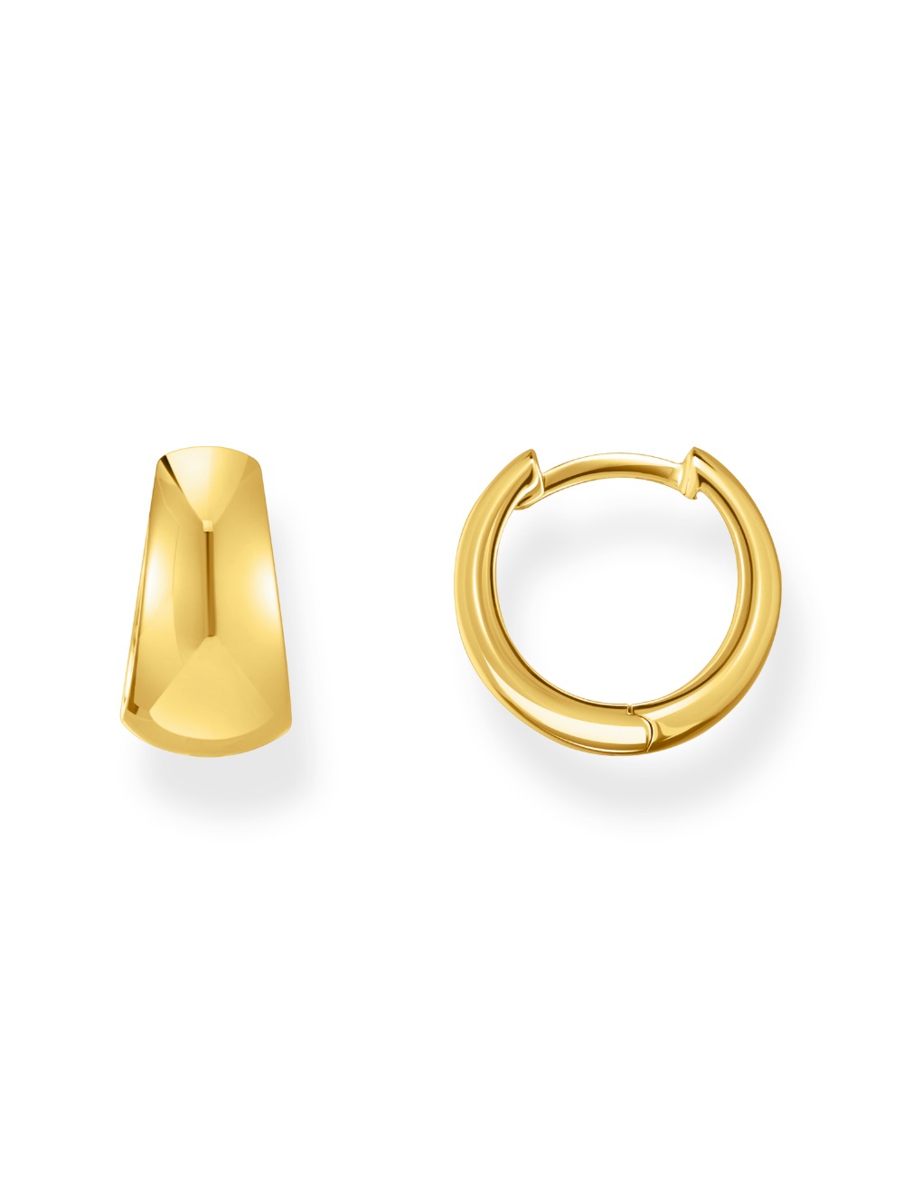 Thomas Sabo CR740-413-39 Bold - Gold-plated Trapeze Hoop Earrings 12 mm