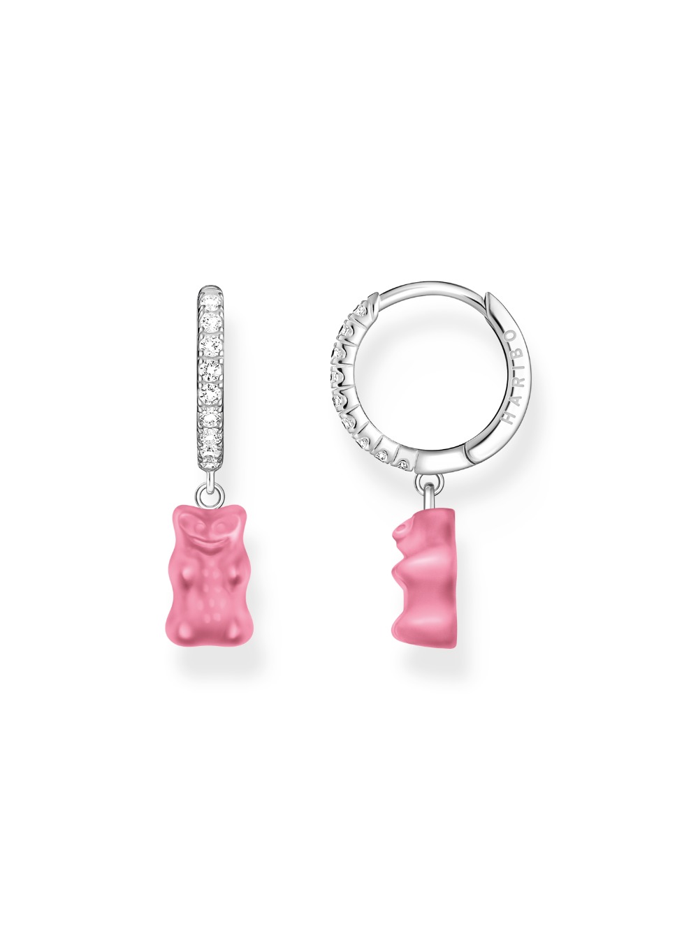 Thomas Sabo CR726-052-9 Silver Single Hoop Earrings with pink Gold Bears 28,0 mm