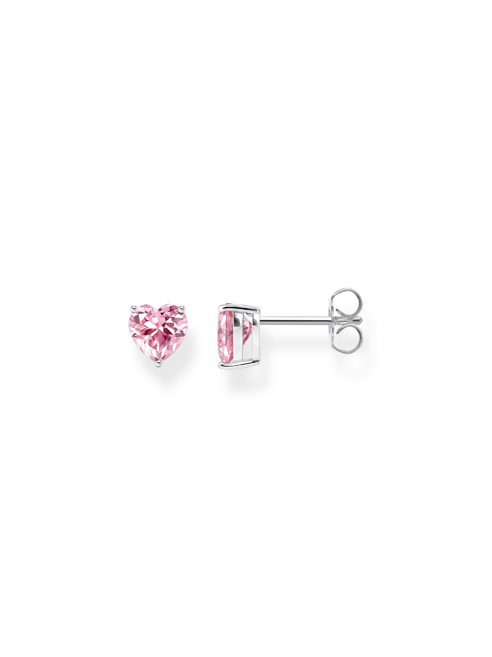 Thomas Sabo H2306-051-9 Silver Ear Studs with pink Stone in Heart Shape 7,0 mm