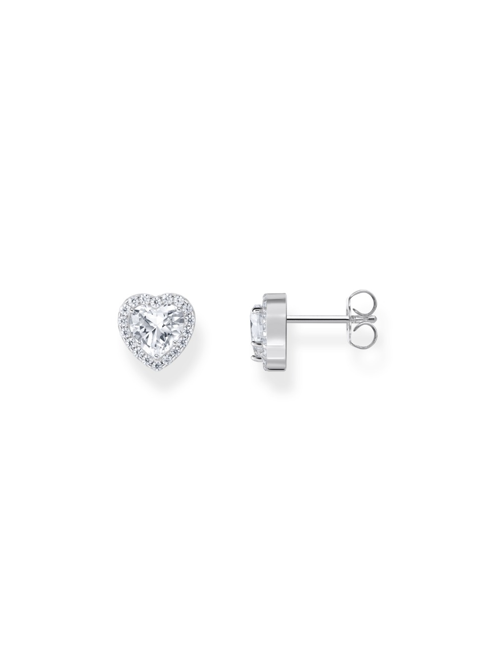 Thomas Sabo H2305-051-14 Silver Halo-Ear Studs in Heart Shape 9,0 mm