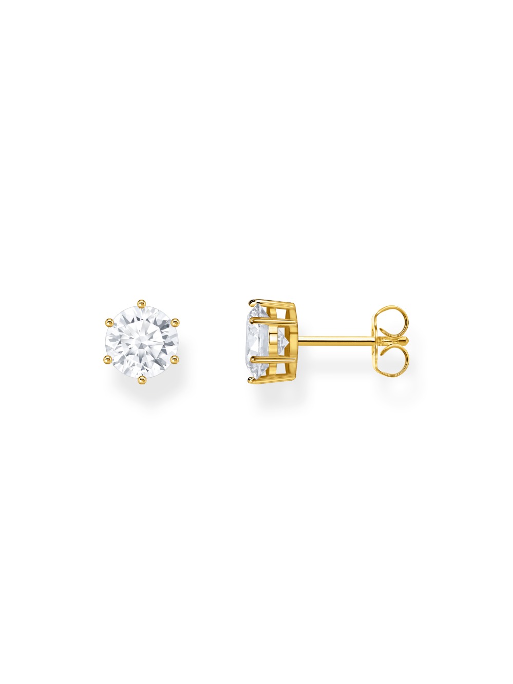 Thomas Sabo H2300-414-14 Gold-plated Ear Studs with big white Stone 7,0 mm