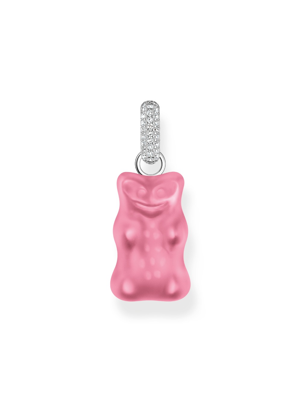 Thomas Sabo PE967-052-9 Big Silver Gold Bears Pendant in Pink with Stones