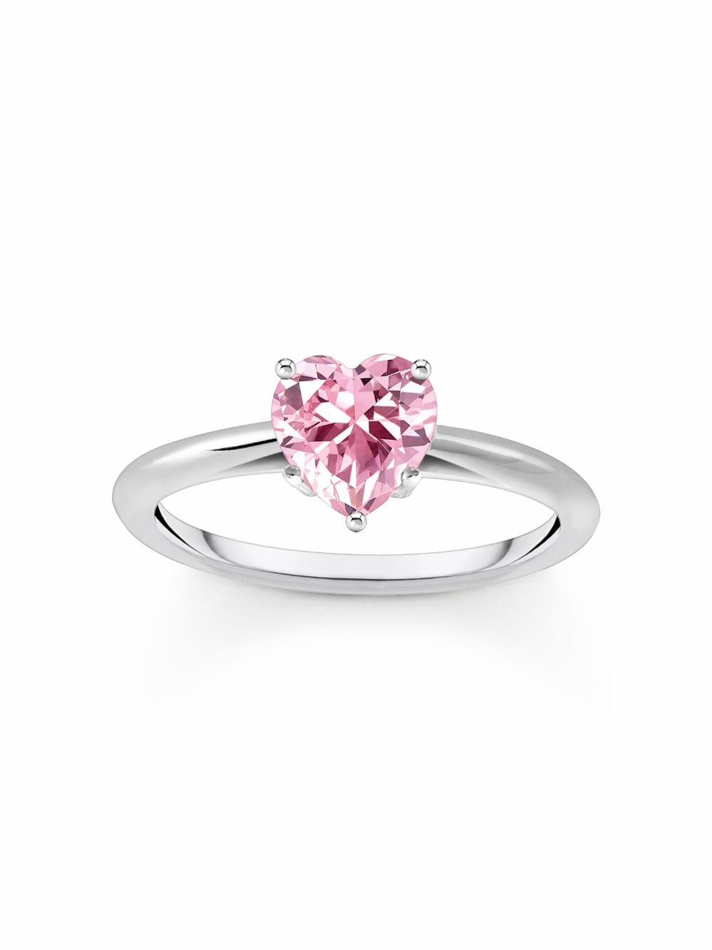Thomas Sabo TR2476-051-9-56 Silver prstýnek with pink Stone in Heart Shape