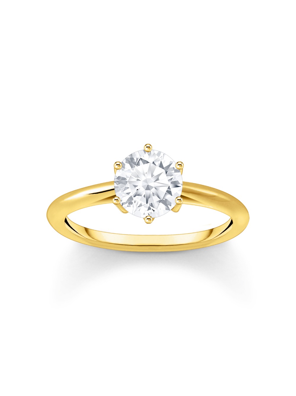 Thomas Sabo TR2474-414-14-56 Gold-plated prstýnek with white Stone in Brilliant-cut