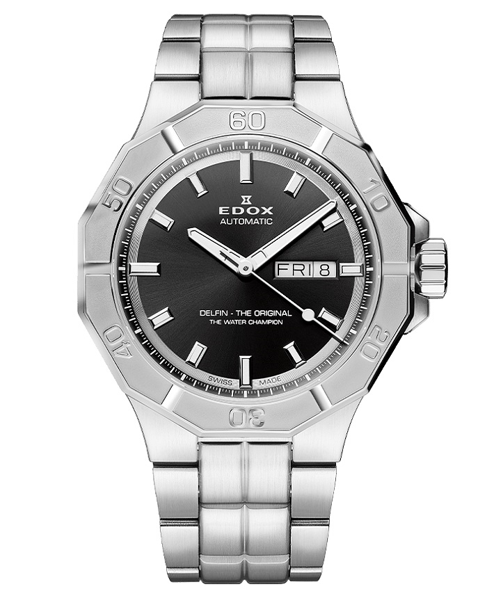 Edox 88008-3M-NIN Delfin Automatic Day-Date 43mm 20ATM