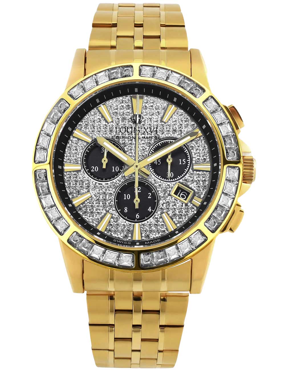 Louis XVI XLXVI1130 Majesté Iced Out Baguette 43mm 5ATM