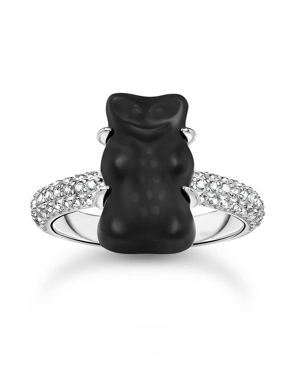 Thomas Sabo TR2478-052-11-56 Silver prstýnek With Black Gold Bear And Zirconia