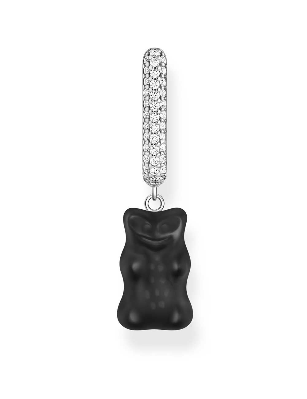 Thomas Sabo CR727-052-11 Silver Single creole With Black midi version Gold Bear