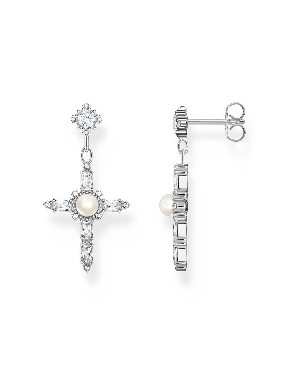 Thomas Sabo H2312-167-14 Silver Earrings Cross Romance Silver