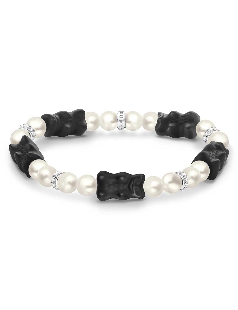 Thomas Sabo A2170-052-11-L15 perlový náramek s 5 černými Haribo medvídky