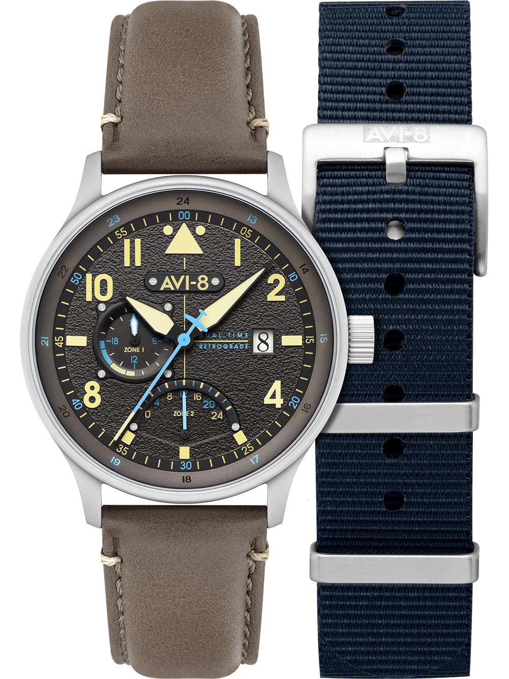 AVI-8 AV-4101-09 Hawker Hurricane McKellar Dual Time 44mm 5ATM