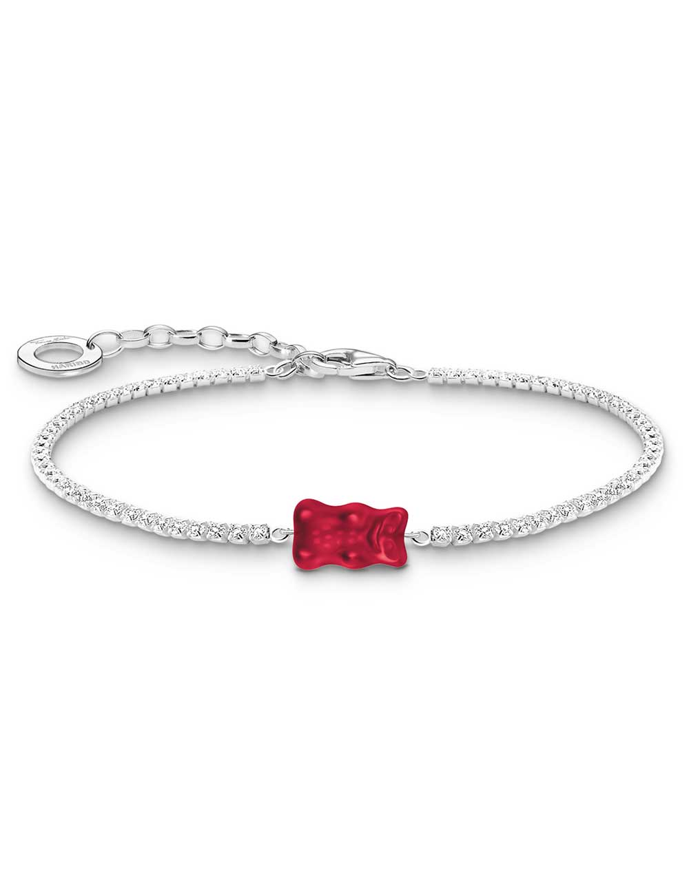Thomas Sabo A2187-052-10 Silver Tennis náramek With Red Gold Bear 16-19 cm